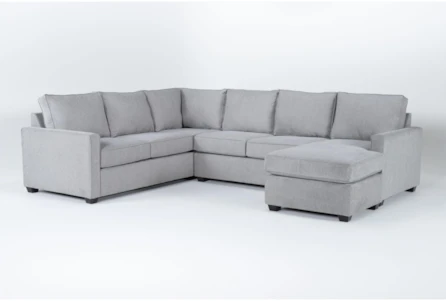 Mathers Oyster 125" 2 Piece Sectional With Right Arm Facing Queen Sleeper Sofa Chaise