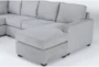 Mathers Oyster 125" 2 Piece Sectional with Right Arm Facing Queen Sleeper Sofa Chaise - Side