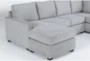 Mathers Oyster 125" 2 Piece Sectional With Left Arm Facing Queen Sleeper Sofa Chaise & Storage Ottoman - Side