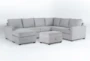 Mathers Oyster 125" 2 Piece Sectional with Left Arm Facing Queen Sleeper Sofa Chaise & Storage Ottoman - Signature