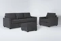 Mathers Slate 3 Piece Queen Sleeper Sofa, Chair & Storage Ottoman Set - Signature
