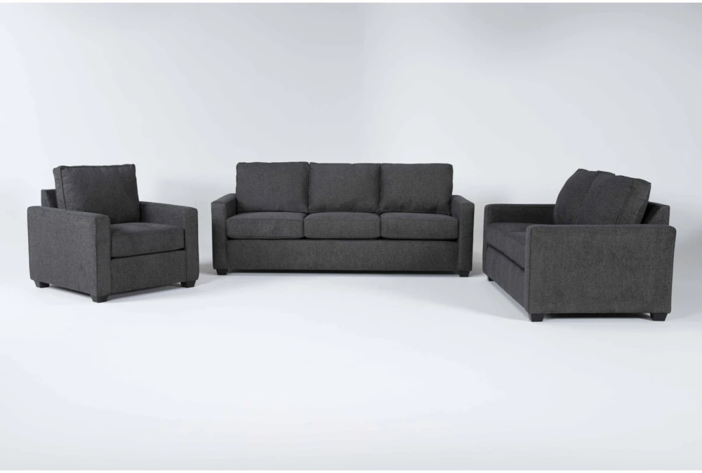 Mathers Slate 3 Piece Queen Sleeper Sofa, Loveseat & Chair Set