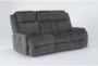Zane 83" Power Reclining Sofa With Drop Down Console Table & Power Headrest - Side