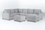 Mathers Oyster 125" 2 Piece Sectional With Right Arm Facing Queen Sleeper Sofa Chaise & Storage Ottoman - Signature