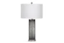 28 Inch Smoked Etched Glass Column Table Lamp - Signature