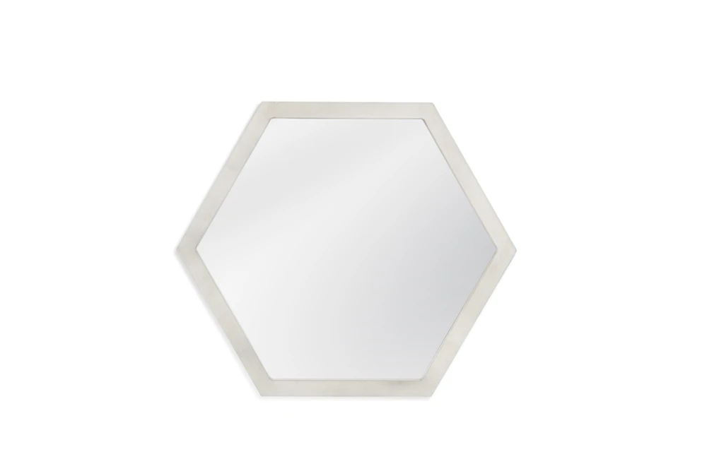 18X21 Silver Leaf Octagonal Frame Wall Mirror