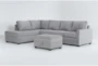 Mathers Oyster 125" 2 Piece Sectional with Left Arm Facing Corner Chaise & Storage Ottoman - Signature
