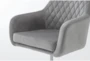 Cassandra Grey Velvet Rolling Office Chair - Detail