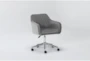 Cassandra Grey Velvet Rolling Office Chair - Side