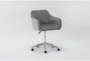 Cassandra Grey Velvet Rolling Office Chair - Side