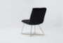 Alexas Black Velvet Office Desk Chair No Wheels - Side