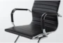 Jaques Black Faux Leather Office Desk Chair No Wheels - Detail