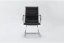 Jaques Black Faux Leather Office Desk Chair No Wheels - Signature