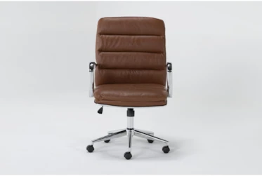Francisco Tan Faux Leather Rolling Office Chair