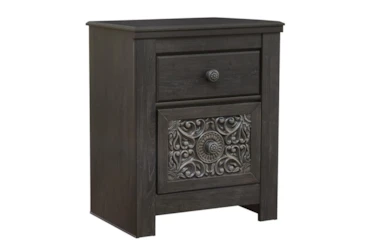 Paxberry Black Nightstand W/ Usb