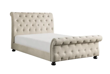 Berklee Beige Full Upholstered Sleigh Bed