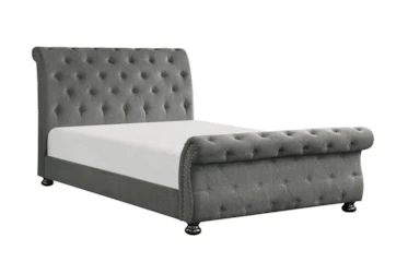 Berklee Grey Eastern King Upholstered Sleigh Bed