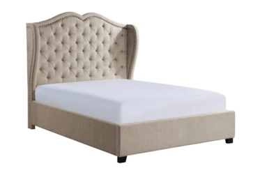 Aubrey Eastern King Upholstered Shelter Bed