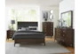 Kensley Cherry Queen Wood & Upholstered Panel Bed - Room