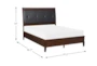 Kensley Cherry Full Wood & Faux Leather Sleigh Bed - Detail
