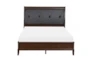 Kensley Cherry Full Wood & Faux Leather Sleigh Bed - Front