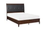 Kensley Cherry Full Wood & Faux Leather Sleigh Bed - Signature