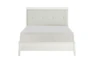 Kensley White Full Wood & Faux Leather Sleigh Bed - Front