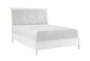 Kensley White Full Wood & Faux Leather Sleigh Bed - Signature