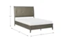 Kensley Grey Queen Wood & Upholstered Panel Bed - Detail