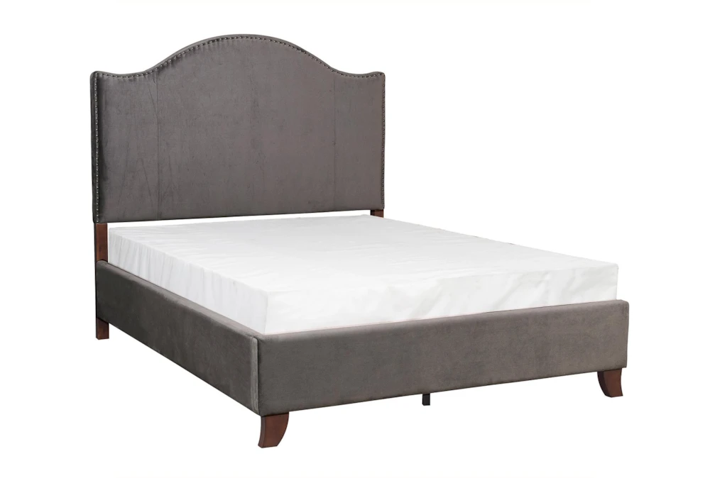 Tobi Grey Queen Upholstered Panel Bed