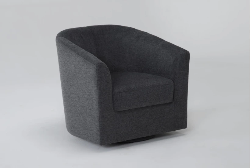 Sienna Charcoal Swivel Barrel Chair - 360