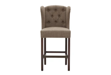 Lydia Brown Tufted Wing Counter Stool