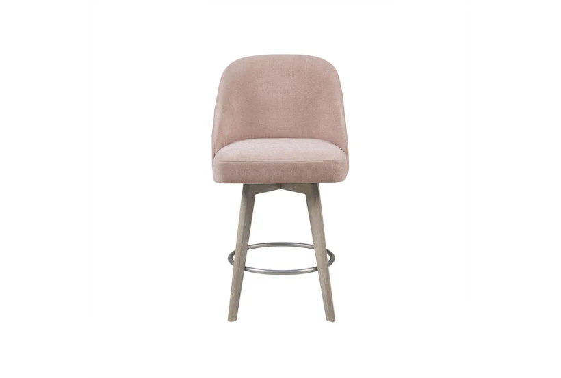 Marshall Pink Counter Stool With Back With Swivel Seat - 360