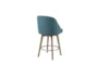 Marshall Blue Bar Stool With Back With Swivel Seat - Back
