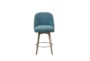 Marshall Blue Bar Stool With Back With Swivel Seat - Front