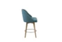 Marshall Blue Bar Stool With Back With Swivel Seat - Side