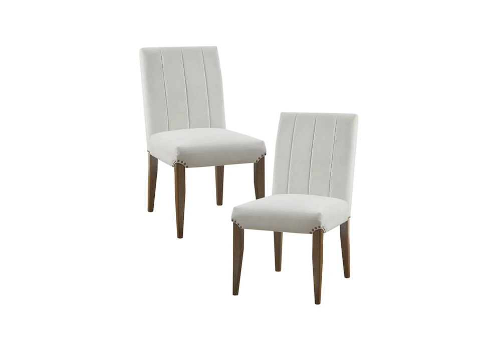 Cream Channel Tufting Dining Chair Set Of 2