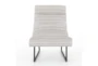 Textured Fabric + Stainless Steel Base Slope Accent Chair - Front