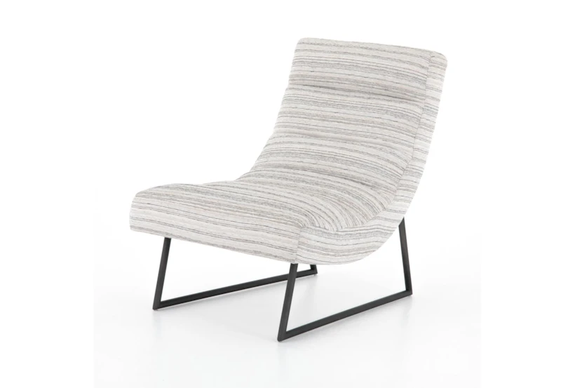 Textured Fabric + Stainless Steel Base Slope Accent Chair - 360
