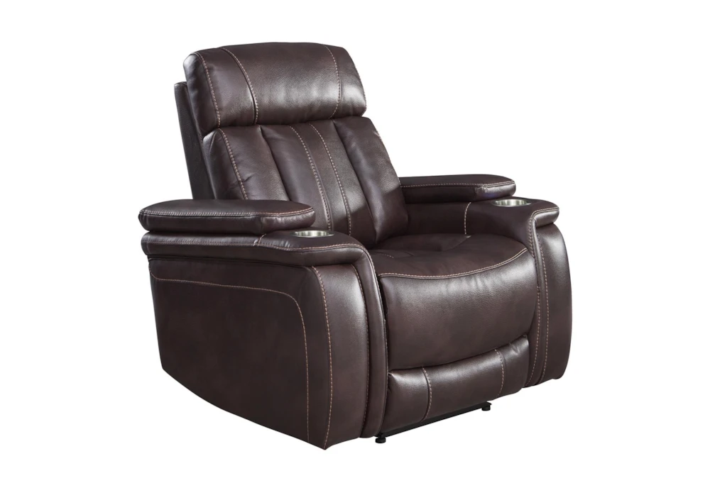 Floyd Brown Power Recliner with Cupholders, Power Headrest & USB