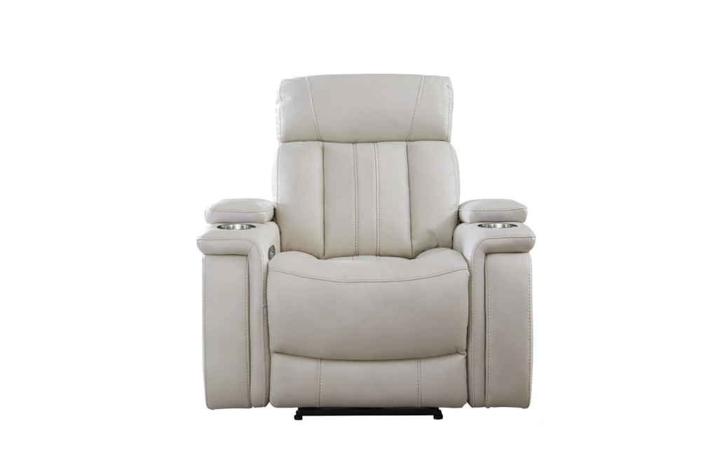 Floyd Ivory Power Recliner with Cupholders, Power Headrest & USB