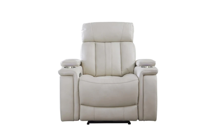 Floyd Ivory Power Recliner with Cupholders, Power Headrest & USB - 360