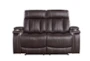 Floyd Brown 64" Power Reclining Loveseat with Cupholders, Power Headrest & USB - Detail