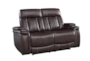 Floyd Brown 64" Power Reclining Loveseat with Cupholders, Power Headrest & USB - Signature