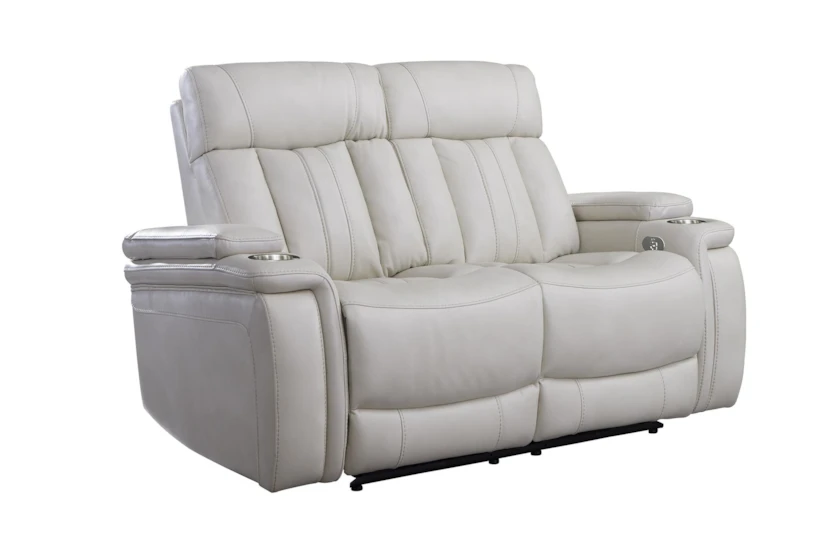 Floyd Ivory 64" Power Reclining Loveseat with Cupholders, Power Headrest & USB - 360