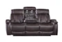 Floyd Brown 88" Power Reclining Sofa with Dropdown Console, Cupholders, Power Headrest & USB - Detail