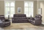 Floyd Brown 88" Power Reclining Sofa with Dropdown Console, Cupholders, Power Headrest & USB - Room