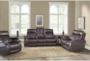 Floyd Brown 88" Power Reclining Sofa with Dropdown Console, Cupholders, Power Headrest & USB - Room