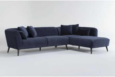 Malika Blue 122" 2 Piece Sectional With Right Arm Facing Chaise