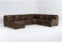 Grisham 100% Top Grain Italian Leather 142" 4 Piece Modular Sectional with Left Arm Facing Chaise - Signature